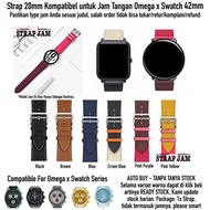Fashion Strap Omega X Swatch 42mm - Tali Jam Tangan 20mm Kulit Leather