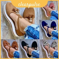 Women Elegant Tassel Round Toe Shoes Casual Flats With Gladiator Design T-strap