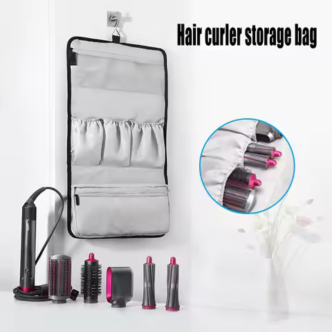 Storage Bag Compatible for Dayson Airwrap Styler Accessories Holder Multiple Pouches with Hook Hange