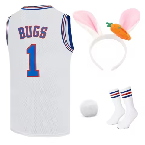 Anime Space Jam #1 BUGS Rabbits Cosplay Movie Tune Squad Bunny Basketball Jersey Halloween Party Cos