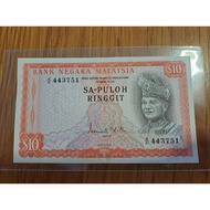 Duit Lama Koleksi (1967~1972) Wang Kertas Srir 1 Sa-Puloh Ringgit AEF Collection Vintage Banknote