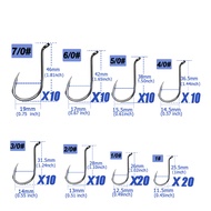 9KM Octopus Fishing Hook Kit 100-250pcs Offset Hook High Carbon Steel Circle Hook Black for Catfish 