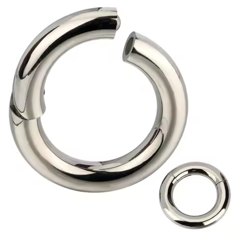 ASTM F136 Titanium PIERC Hinged Segment Hoop Earrings Large size Nose Rings 10G-6G 2.5mm-4mm Seamles