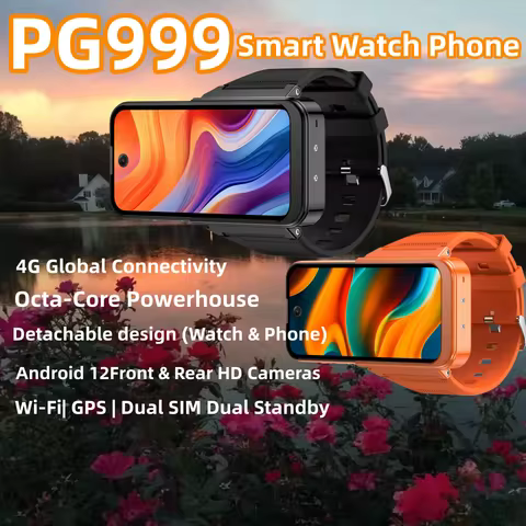 PG999 Smartwatch Phone 4G Android 10 Octa-core 4GB+64GB GPS Wi-Fi Dual SIM Dual Standby HD Camera To