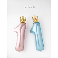 Number 1 Balloon Crown Baby First Birthday Decoration Girl Children Decoration 1st Birthday Birthday