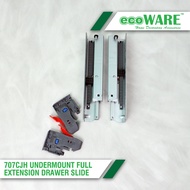 ecoWARE 707CJH Hidden Drawer Slide Undermount Full Extension - Drawer Rail Heavy Duty