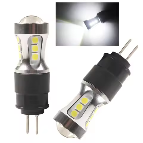 2Pcs White HP24W LED Bulbs For Citroen C5 DRL Peugeot 3008 5008 Daytime Running Light No-Polarity G4