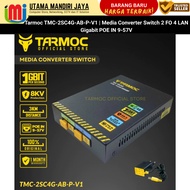 Tarmoc TMC-2SC4G-AB-P-V1 | Media Converter Switch 2 FO 4 LAN Gigabit POE IN 9-57V