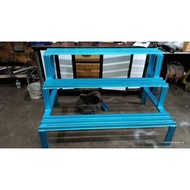 3 TIER FLOWER RACK (BLUE IRON) Length 59 inches