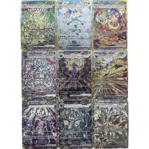 9Pcs/set Anime PTCG Collection Card Umbreon EX SAR 217/187 Terastal Festival SV8a Refraction Colorfu