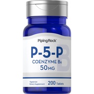 Piping Rock P5P Vitamin B6 | 50mg | 200 Tablets | Pyridoxal 5-Phosphate Supplement | Vegetarian, Non