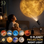 Starry Night Projector Lamp Planet Universe Solar System Light USB Bedroom Decor Lampu Tidur