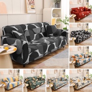Sofa Cover Stretchable Dust-proof Printed Color 1/2/3/4 Seater L Shape Corner Couch Covers Living Room Couch Set for Pets Kids Machine Washable