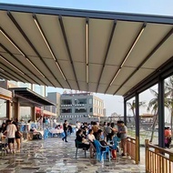 Awning Lipat Elektrik Luaran Awning Boleh Tarik Balkoni Penebat Bumbung Sunshade Aluminium Aloi Eksp