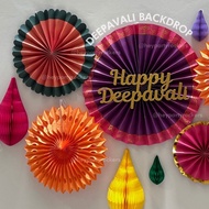 2025 Deepavali Backdrop Paper Fans for Diwali Celebration