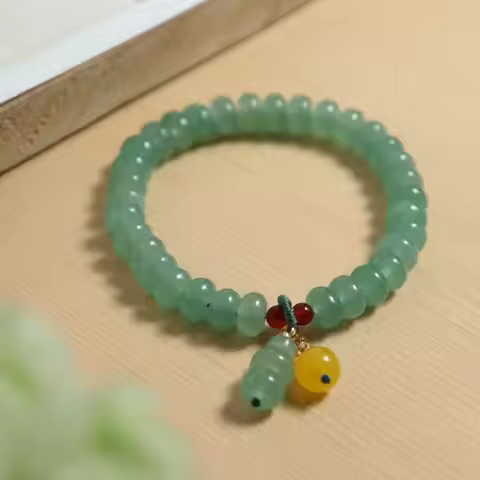Natural Dongling jade bracelet for men and women, meticulous calculation jade bracelet, abacus bead 