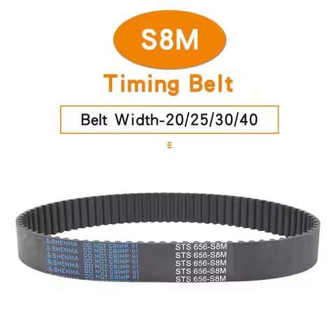 Pulley Belt S8M-632/640/656/664/680/688/696/704/712/720/728 Rubber Synchronous Belts Width 20/25/30/