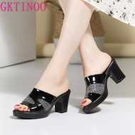 sandal wanita selop heels premium korea fashion mg08