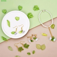 ECHOX 30pcs Green Transparent Leaf Shape Beads, Leaf Shape Acrylic Beads Green Acrylic Leaf Beads, H