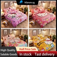 Hellokitty Queen size/King/single fitted bedsheet set/sheets 100% cotton patchwork sheets