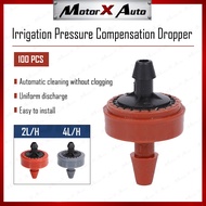 100Pcs 2L 4L 8L Steady Flow Dripper Pressure Compensating Emitter Durable Drip Irrigation Water Regu