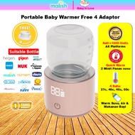 [Free Hegen Adaptor + 2 Minit Panas] Malish Smart Portable Milk Warmer Bottle Warmer Milk Warmer Por