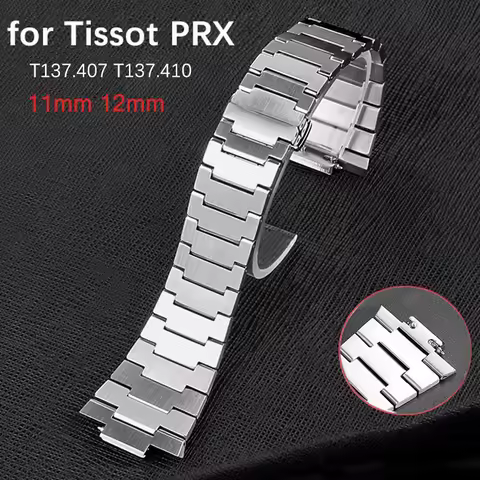 Solid Stainless Steel Strap 11mm 12mm for Tissot PRX Powermatic 35mm 40mm Quick Release Men Women Co