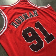 Retro ปักหมายเลข 23 Los Angeles Lakers NBA Jersey กางเกง 33 หนังพัฟ 91 Big Bug Rodman ความร้อนกดชุดบ