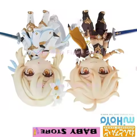 (In Stock)Original GSC Nendoron【Genshin】Aether Lumine Traveler Chibi #1717#1718Action Figures Comple