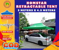 ⭐.HOMSTAR ⭐ RETRACTABLE TENT 3m x 4.5m with Sidewall Gazebo/ Memorial/ Garage/ Party/ ALL PURPOSE Te