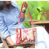 Gozzo Leather Tas Selempang & Bahu Wanita Kulit CASTELLE Ecoprint / Free Gravir Nama