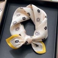 Camellia Silk Scarf Scarf 2025 Small Square Scarf Silk Scarf All-Match Scarf Soft Layered Scarf bgt9