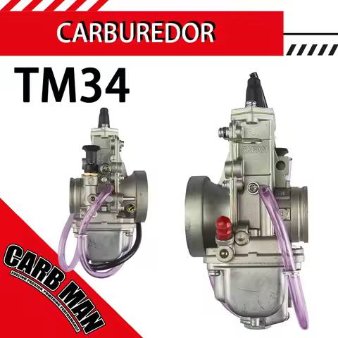 TM34 34mm Flat Slide Motorcycle Carburetor For Mikuni Honda XR250 Kawasaki TMX34 TM34-2 42-6100 50-6