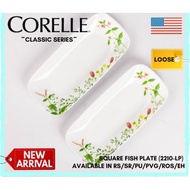 Corelle Loose (2210-LP) Square Rectangle Fish Plate (Country Rose  Sakura
