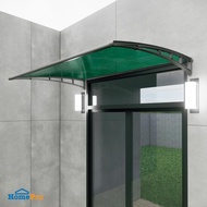 SUNSHIELD AWNING 1-SHEET POLYCARBONATE W150xD100xH9CM GREEN Awning Balcony Roof Canopy Door & Window