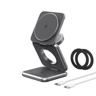 ชาร์จไร้สายแบบพับได้ 3-in-1 สำหรับ Samsung S25 Ultra ชาร์จนาฬิกาและหูฟังพร้อมฐานชาร์จแม่เหล็ก Galaxy