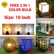 Outdoor Gate Lamp Weatherproof / Outdoor Lampu Pagar Tiang 3000K Warmwhite 4000K Cool White 6000K Daylight