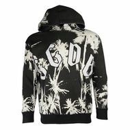 Golden Goose Print All Over With Logo Patch On Front Hoodie for Men in Black Palms (G30MP546E2-BLACK PALMS-XXS)