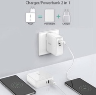 Acome 2 In 1 Charger Power Bank 5000Mah 3 Output Kabel Powerbank