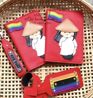 Vỏ hộ chiếu cô gái mặc áo dài-passport cover việt nam - bao hộ chiếu đôi - bọc hộ chiếu áo dài việt 