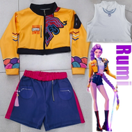 WEIHUIMEI ชุดฮัลโลวีน หนัง K-Pop Mira Rumi Zoey ผู้ล่าปีศาจ Cosplay ชุดสำหรับผู้หญิง เวทีฮัลโลวีน 3D