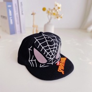 Mũ cho bé trai Snapback từ 3 đến 8 tuổi mũ lưỡi trai người nhện dáng hiphop cotton có khóa điều chỉn
