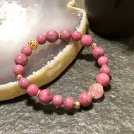 14K包金 紅薔薇 薔薇輝石 天然水晶 客製化 手鏈