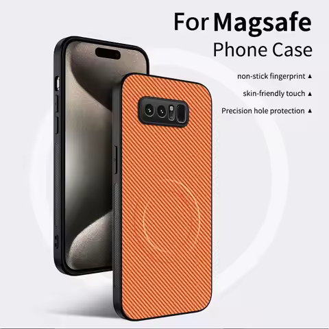 Carbon Fiber Texture Wireless Charging Magnetic Case For Samsung Galaxy Note8 Note 8 Phone Cover