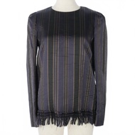Dries Van Noten Blouse stripe fringe black purple Direct from Japan Secondhand
