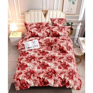 RJO RED FLORAL CANADIAN COTTON BEDSHEET TERNO PUNDA KURTINA KUMOT DOORMAT