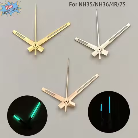 New 8*12*12.5mm NH35 Hands Rose Gold Silver Gold Watch Hands Green Luminous For NH35/NH36/4R/7S Move