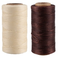 (NITO) 2x 260M 150D 1MM Leather Sewing Waxed Wax Thread Hand Needle Cord Craft DIY New Color:Cream-C