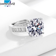 <JTFY> 5CT High-Carbon Diamond Ring | Dual Channel-Set Bands & Adjustable Clasp