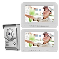 7 Inch Wired Video Doorbell Door Phone Intercom Rainproof Camera Visual Home Security System + 2 Scr